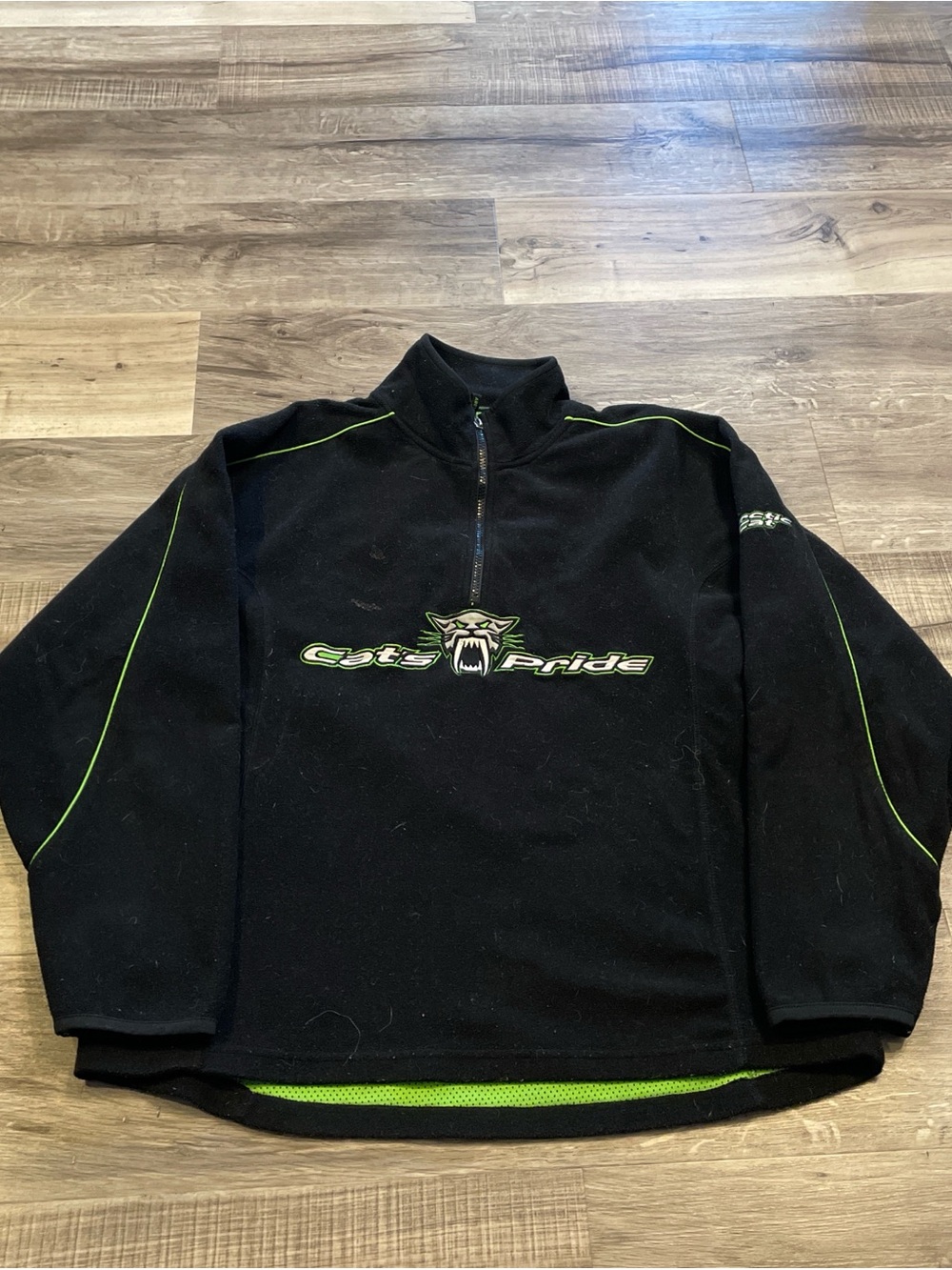 Arctic cat black and green fleece quarter zip